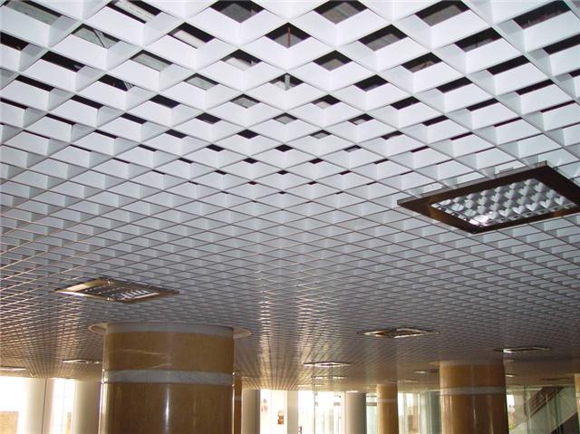 六邊形鋁格柵機場地鐵商場餐館香檳金三角形鋁格柵天花吊頂